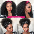 Brazilian Curly Hair Wig with Headband - 100% Human Hair