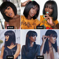 "Sheila" Short Bob Wig With Bangs Straight Brazilian Hair