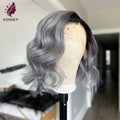 "Stella" Dark Roots/Grey Lace Front Human Hair Wig