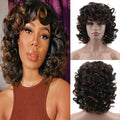 "Helen" Curly Wigs with Bangs