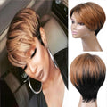 "Hailey" Short Tapered Neck Highlighted Wig