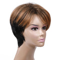 "Hailey" Short Tapered Neck Highlighted Wig