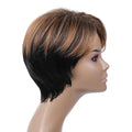 "Hailey" Short Tapered Neck Highlighted Wig