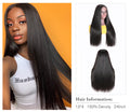 Glueless Brazilian Straight Human Hair Wig with Baby Hair