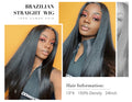 Glueless Brazilian Straight Human Hair Wig with Baby Hair