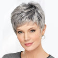 Short Silver (gray) Wigs for Women-Synthetic