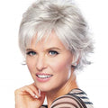 Short Silver (gray) Wigs for Women-Synthetic