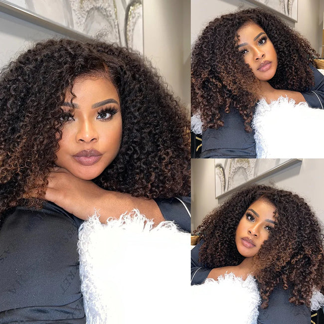 Pre-Styled Layered Ombre Brown Human Hair Wig