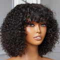 Jerry Curly Short Pixie Bob Cut Human Hair Wig With Bangs
