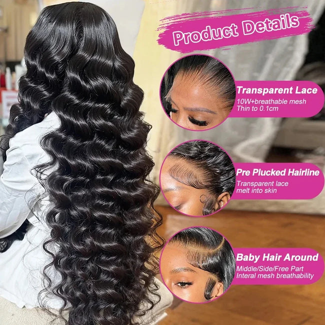 Loose Curly Deep Wave Lace Frontal Wig