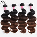 UNice Chestnut Brown Ombre Body Wave Bundles