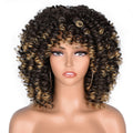 Short Afro Kinky Curly Wig With Bangs