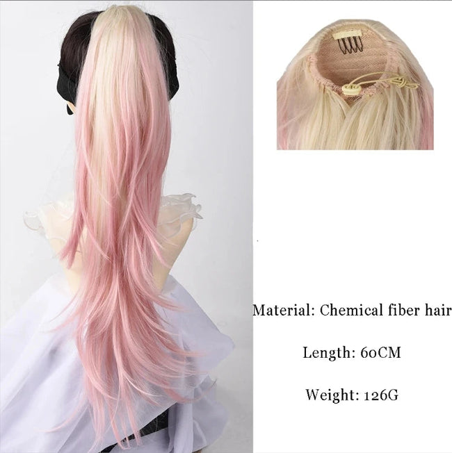 Short Ponytail Synthetic Curly Clip In Hair Extensions