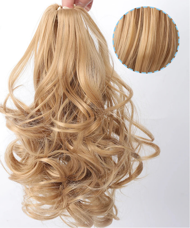 Short Ponytail Synthetic Curly Clip In Hair Extensions