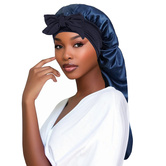 Women Satin Long Tail Hair Bonnets