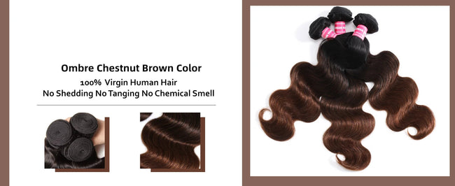 Chestnut Brown Ombre Body Wave Bundles
