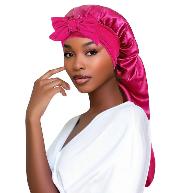 Women Satin Long Tail Hair Bonnets