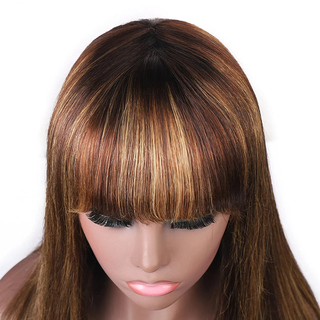 Highlight Wig With Bangs