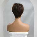 Brown Straight Human Hair Wig With Bangs