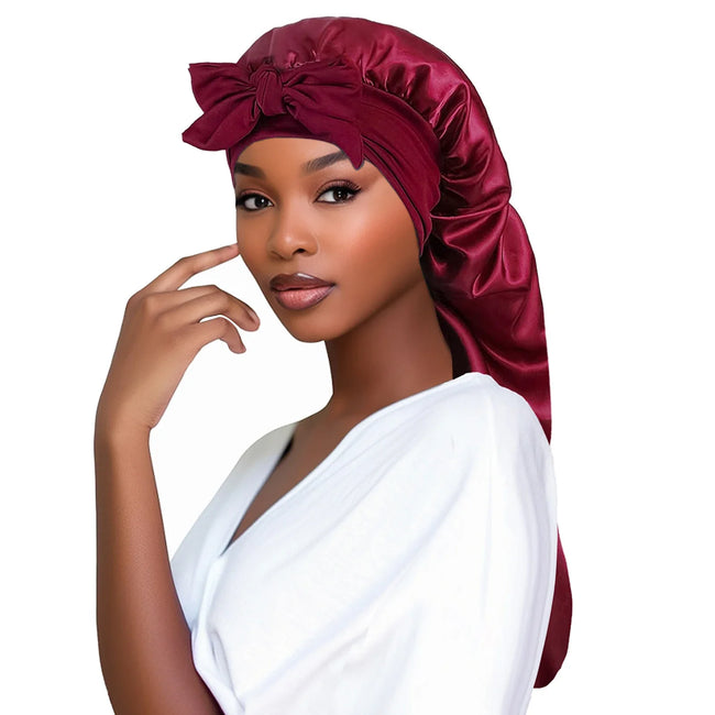 Women Satin Long Tail Hair Bonnets