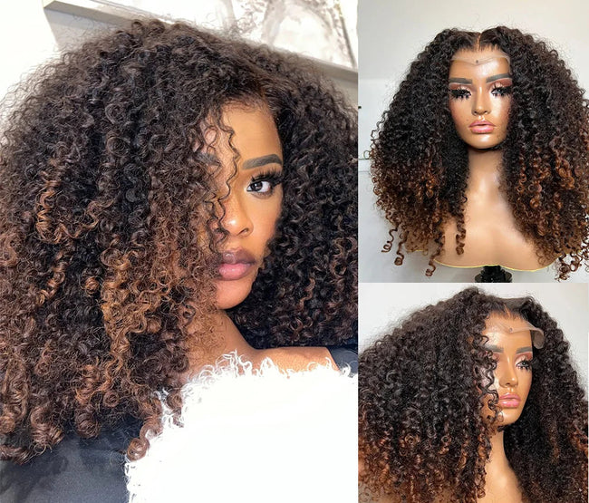 Pre-Styled Layered Ombre Brown Human Hair Wig