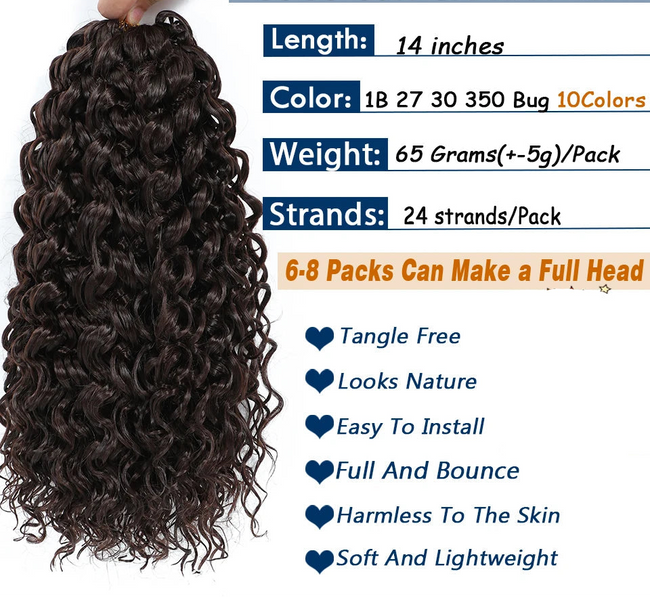 1-6 Packs GoGo Curl Crochet Hair