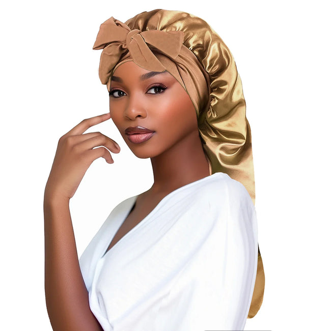 Women Satin Long Tail Hair Bonnets