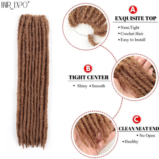 18"Synthetic Faux Locs Crochet Braids Hair Extensions