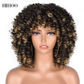 Short Afro Kinky Curly Wig With Bangs