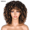 Short Afro Kinky Curly Wig With Bangs