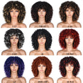 Short Afro Kinky Curly Wig With Bangs