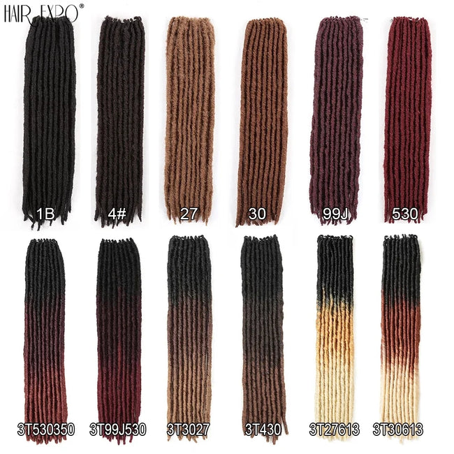18"Synthetic Faux Locs Crochet Braids Hair Extensions
