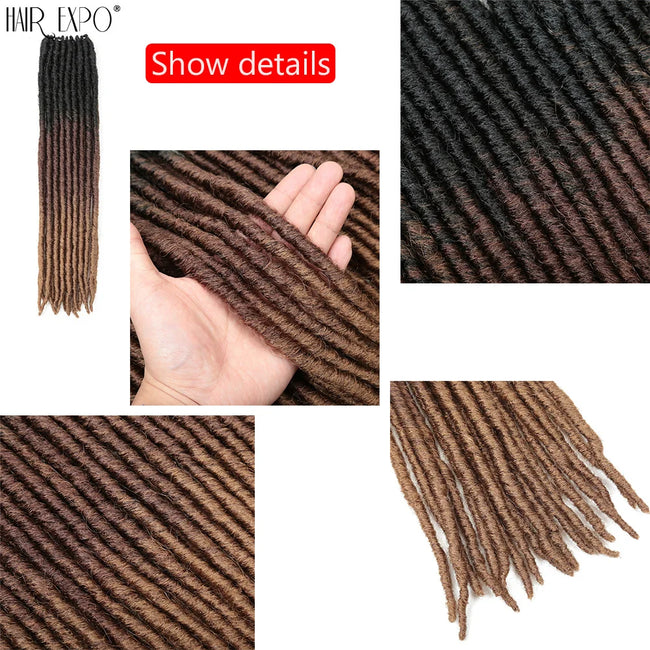 18"Synthetic Faux Locs Crochet Braids Hair Extensions