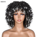 Short Afro Kinky Curly Wig With Bangs