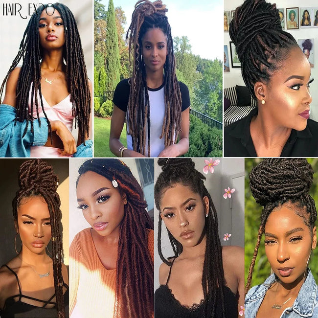 18"Synthetic Faux Locs Crochet Braids Hair Extensions