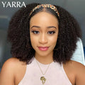 Afro Kinky Curly Human Hair Headband Wig