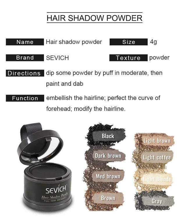 Sevich Hair Line Powder / Black Root Cover Up