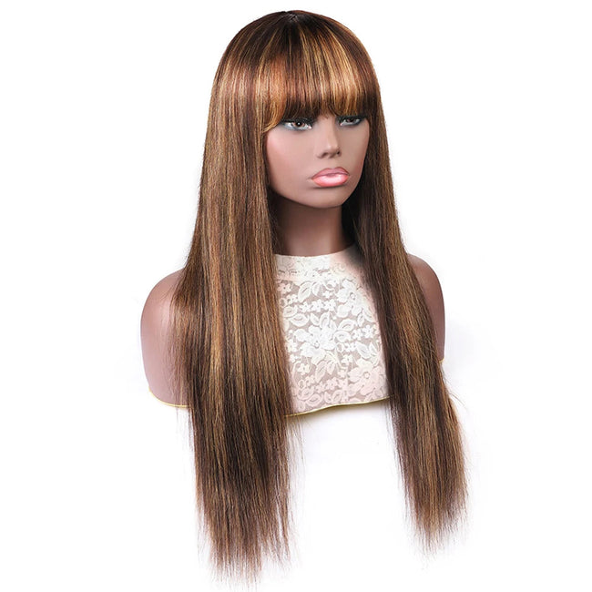 Highlight Wig With Bangs