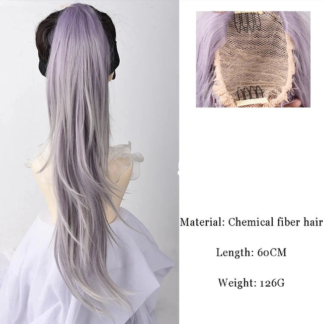 Short Ponytail Synthetic Curly Clip In Hair Extensions