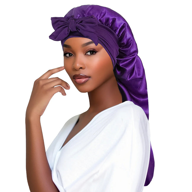 Women Satin Long Tail Hair Bonnets
