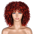 Short Afro Kinky Curly Wig With Bangs