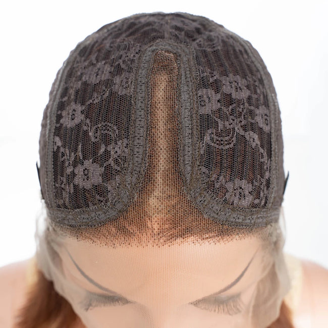Highlight Brown Long Pixie Straight Bob