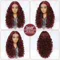 Synthetic Curly Lace Frontal Wigs With Bangs
