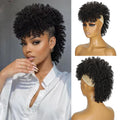 Synthetic Short African Curly Mohawk with Bangs Wig