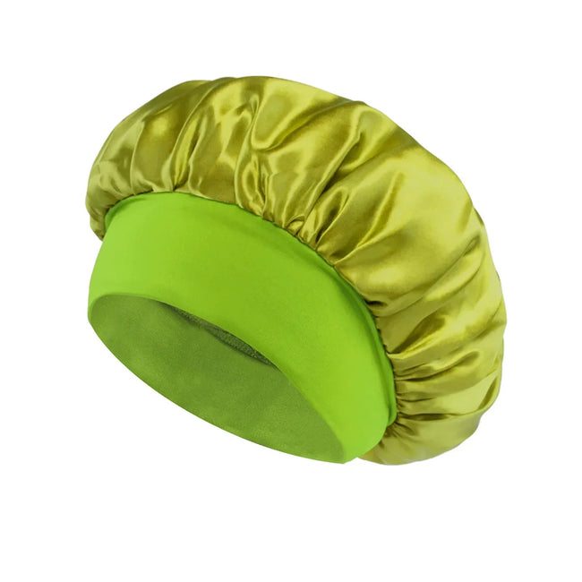 Wide-brimmed Satin Hair Bonnet for Sleeping