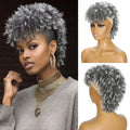 Synthetic Short African Curly Mohawk with Bangs Wig
