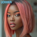Highlight Brown Long Pixie Straight Bob