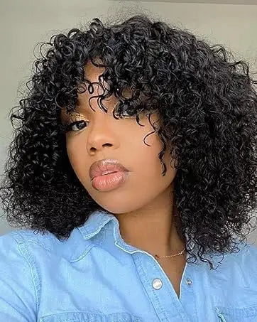 Ombre Water Wave Short Bob Wig With Bangs