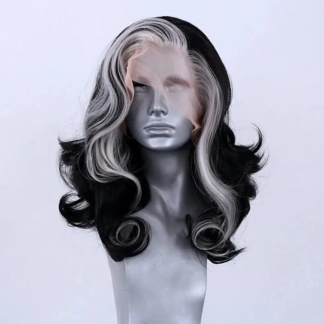 Ombre Silver Grey Synthetic Pre Plucked Wig