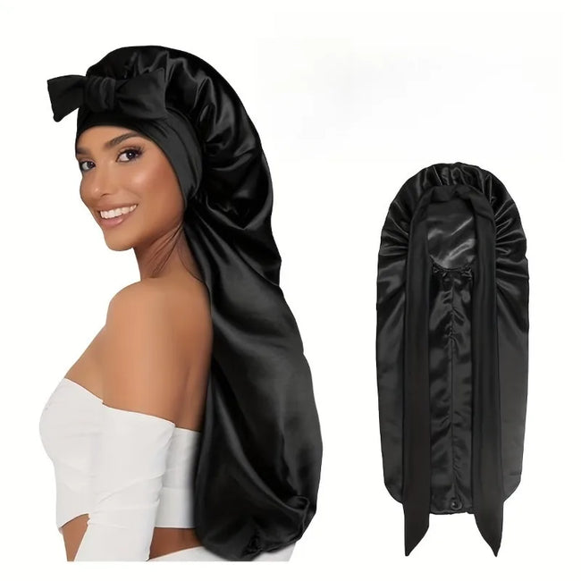 Long Satin Sleep Bonnet for Straight Curly Hair, Extra Large Hair Bonnets for Dreadlock And Braids